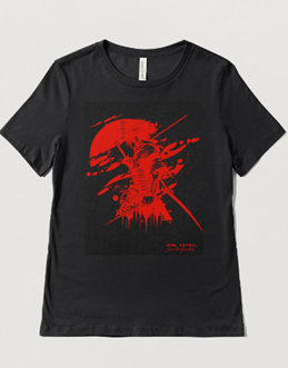 Stylish Japan black T-shirt front